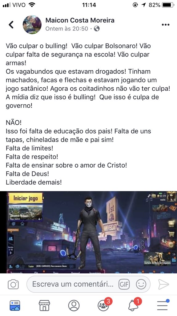 marina on X: “jogo satanico” “ensinar o amor de cristo” aí vai se fuder  gente burra do caralhoooo  / X