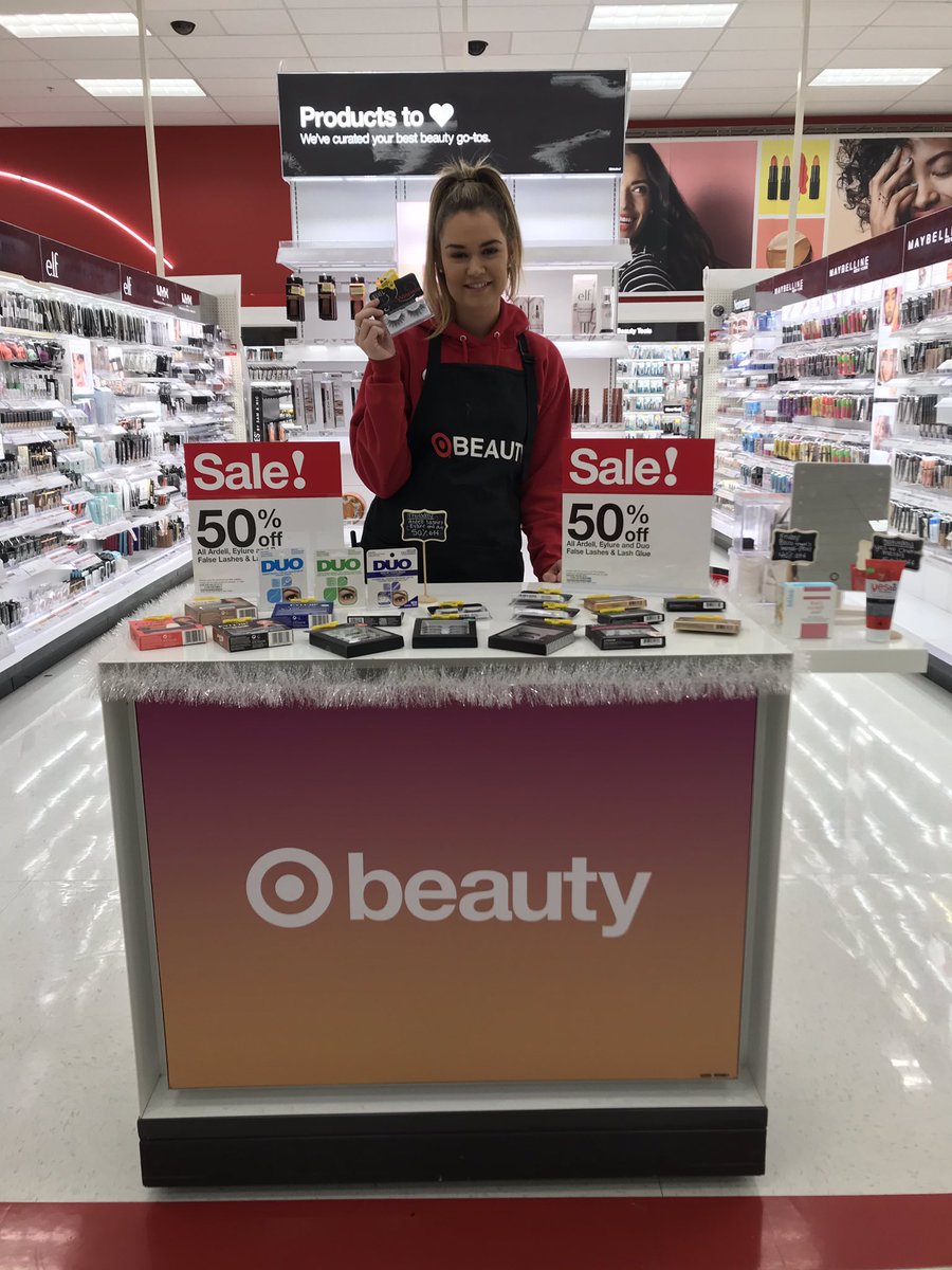 EYE can’t believe it! Eyelashes and eyelash glue are 50% off today only! Stop by your DeKalb Target and let our beauty expert Kari help you find the perfect set! <a href="/Jeff_DeMoss/">Jeff DeMoss</a> <a href="/michellehletko/">Michelle</a> <a href="/elsagundy/">Elsa Ann</a> <a href="/A_Leigh_/">AV</a>