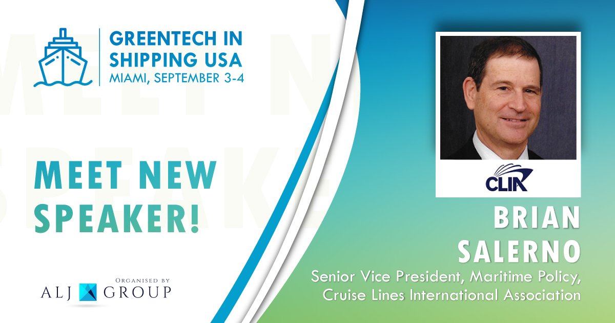Meet Brian Salerno Senior Vice President, Maritime Policy of <a href="/CLIAGlobal/">CLIA | Cruise Lines International Association</a> (Cruise Lines International Association), who will be one of our honorable speakers! 🎤

Meet him at #GreenTechUSA forum this September: usgreentechshipping.com