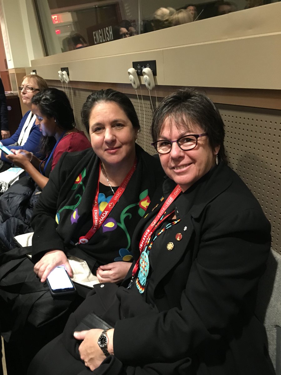 NWAC_CA's tweet photo. NWAC ED @GroulxLynne and Senator @KPateontheHill are at #UNCSW63 to advocate for Indigenous women and girls in Canada. We must be at all decision-making tables about issues affecting our lives. #CSW63 #MyCSW https://t.co/8xgP8cxR3X