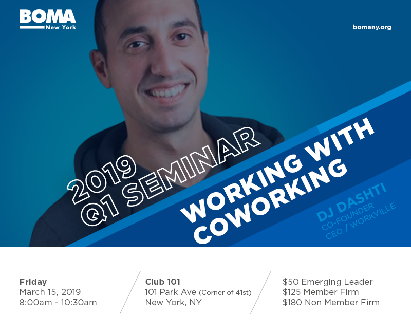 <a href="/WorkVilleNYC/">WorkVille</a> Co-Founder &amp; CEO, DJ Dashti represents the #coworking industry and its impact on the NYC Real Estate market at this Friday's <a href="/BOMA_NY/">BOMA New York</a> panel "Working with Coworking". Click here for more information: bit.ly/2Fb3wUc