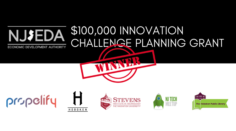 We won! @Propelify <a href="/CityofHoboken/">City of Hoboken</a> <a href="/FollowStevens/">Stevens Institute of Technology</a> @njtech <a href="/hobokenlibrary/">Hoboken Library</a> awarded <a href="/NewJerseyEDA/">New Jersey EDA</a> $100,000 Innovation Grant.  So proud of this collaboration.  

Rising tide in NJ thanks in many parts to <a href="/GovMurphy/">Governor Phil Murphy</a> and <a href="/timsullivan510/">Tim Sullivan</a>.

Read more: propelify.com/propelify-city…