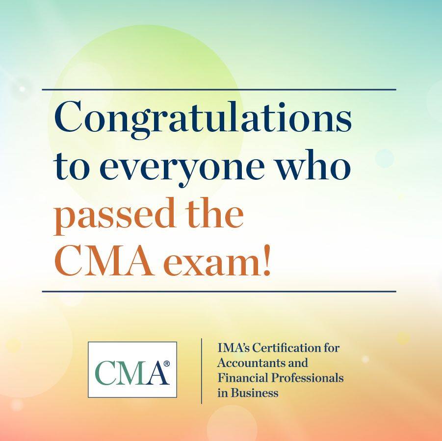 IMA_News's tweet photo. The CMA results are in! Congratulations to everyone who passed the #CMA exam during our January testing window. https://t.co/i6bdID1zuh