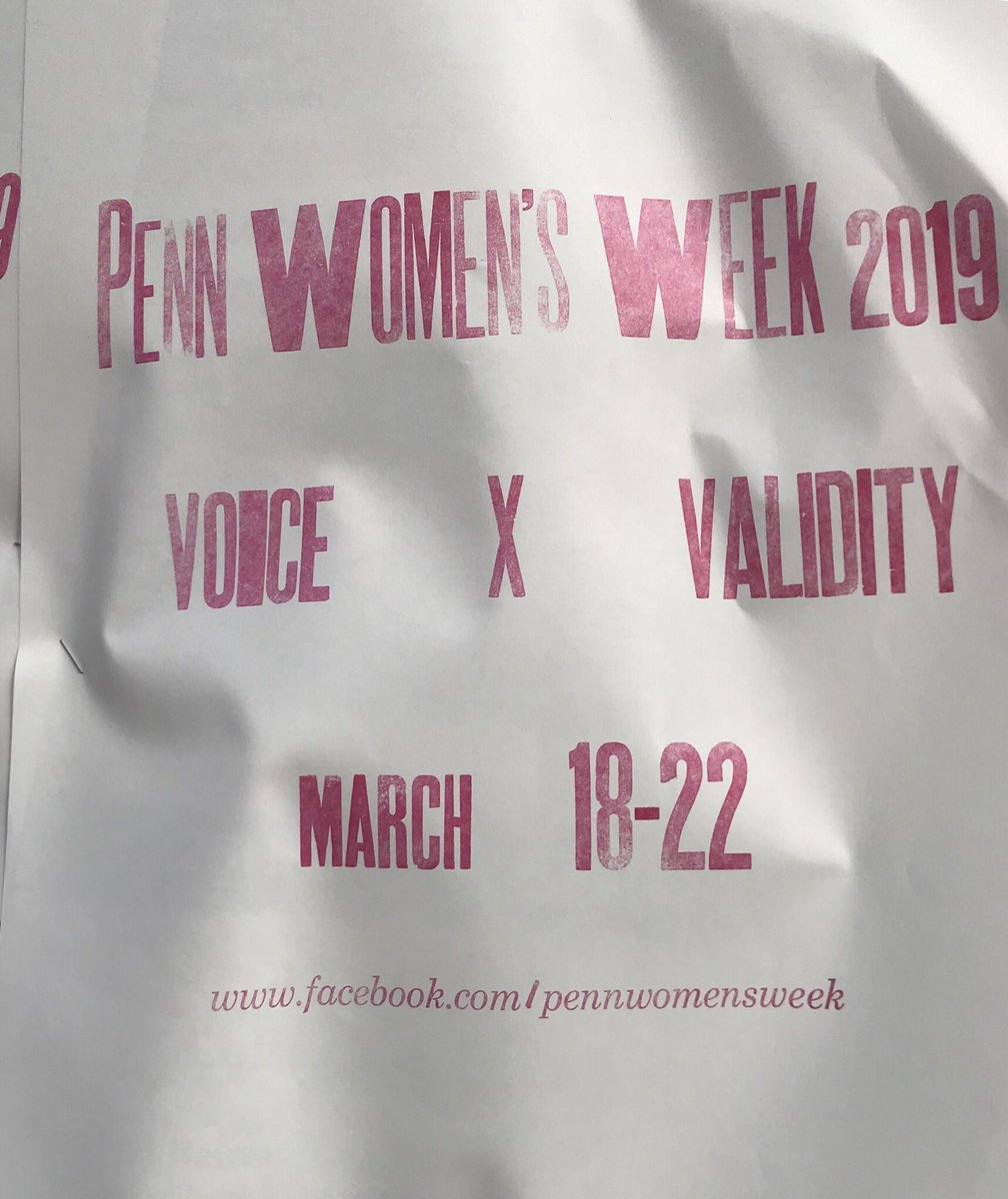 Penn Women’s Week has a great lineup of programs next week! Follow us for details facebook.com/pennwomensweek
