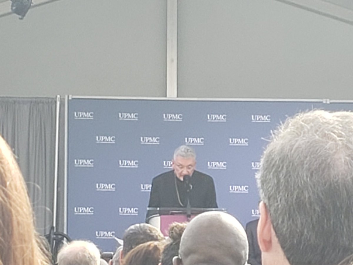 LisaWashing's tweet photo. Blessing of the new @UPMC Vision and Rehabilitation Tower. Bishop David Zubik offers a blessing of the new tower that us scheduled to open in 2022. The tower is one of three building projects for specialty care, a $2 billion UPMC investment. #KDKA https://t.co/F0bvBrVqse