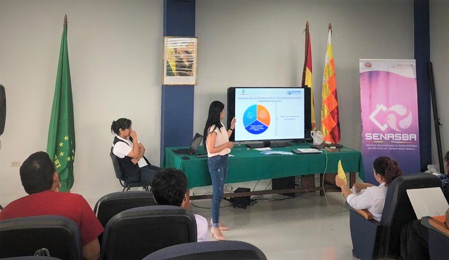 AmbienteyAgua's tweet photo. #Trinidad | Ejecutores del proceso de Desarrollo Comunitario y Fortalecimiento Institucional del programa #MIAGUA V, fueron capacitados por #SENASBA para intervenir en 18 municipios del departamento del #Beni
@CuidemosAguaBo
#AguaParaLaVida https://t.co/I5sc4kfb77