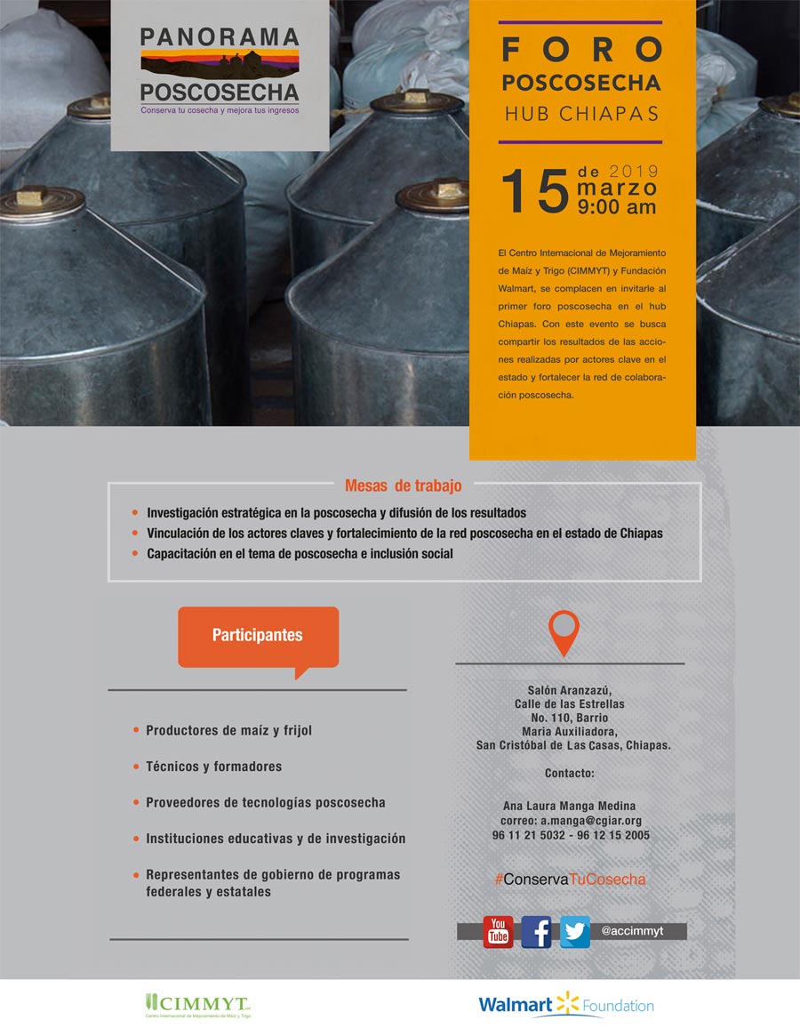 ACCIMMYT's tweet photo. #SabíasQue
Mañana se realizará el #ForoPoscosecha, un espacio para innovar los sistemas poscosecha en la entidad, evitar pérdidas de granos básicos, fortalecer la seguridad alimentaria y el bienestar de los productores #ConservaTuCosecha https://t.co/7SB0gmGxVS