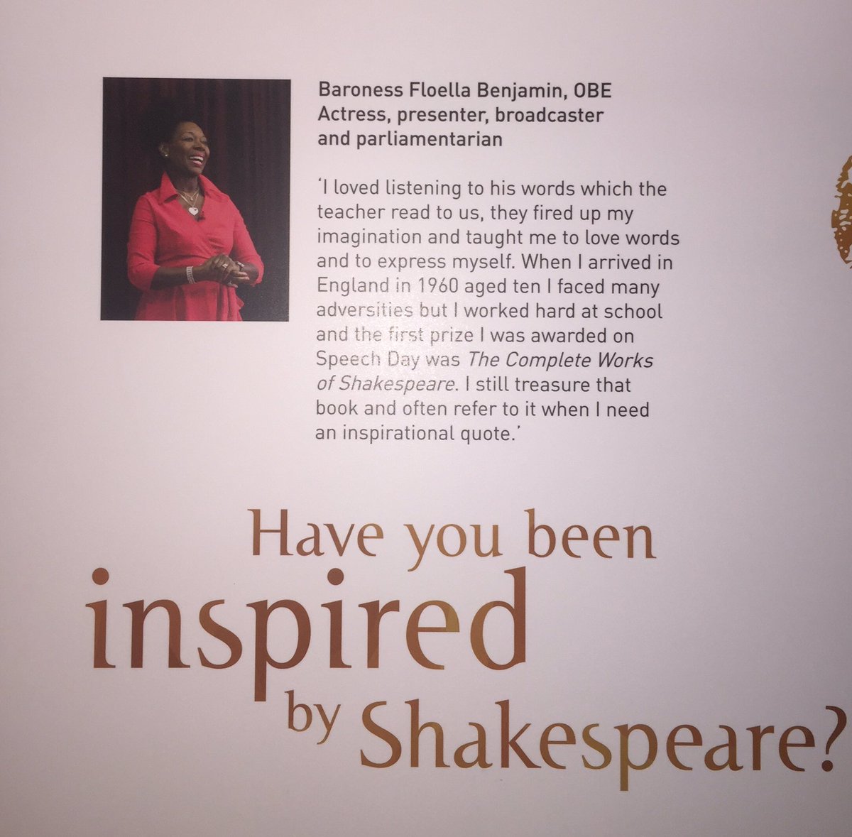 TheSonnetManNYC's tweet photo. Sharing the exhibition wall with some of my favorites @HSFest @FloellaBenjamin @bencrystal at @ShakespeareBT #Shakespeare #HipHop #Theatre #Poetry #SonnetMan #WriteSomething #Inspiration https://t.co/2cp1aCFa8R