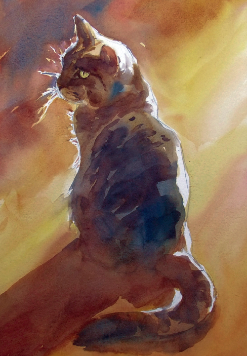 Painters_Online's tweet photo. Paint this #watercolour cat in sunlight uisng just five colours with this step-by-step demonstration by David Webb https://t.co/PIc7Qvf8be https://t.co/RgRfjAyMfi