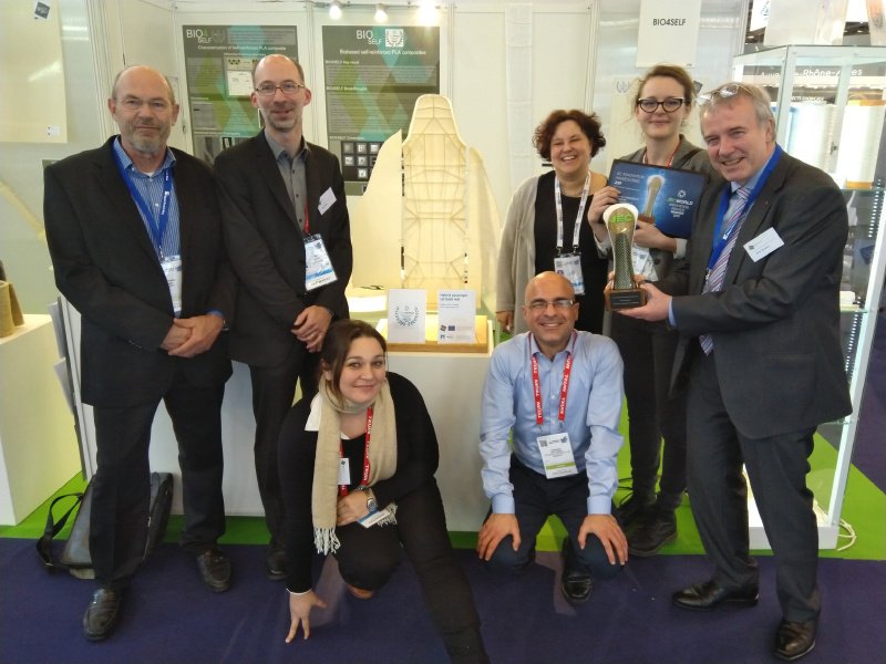Centexbel's tweet image. Sustainable (biobased and easy to recycle) self-reinforced PLA composite. This concept introduced in the @EU_H2020 Bio4self project, coordinated by Centexbel has won the JEC Composites  Innovation Awards in the category Sustainability!