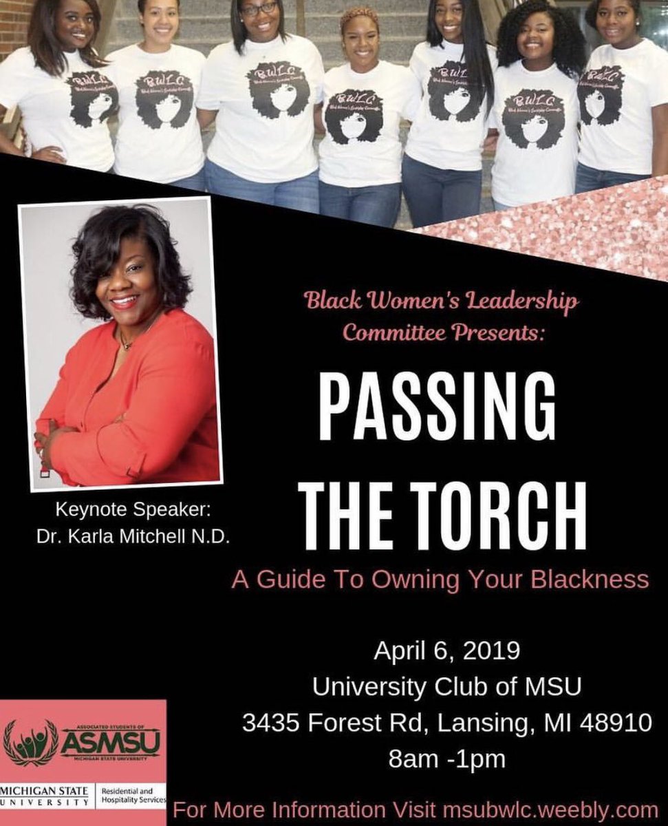 MSUBWLC's tweet image. PRESENTING OUR CONFERENCE THEME.. Passing the torch: A guide to Owning Your Blackness! ✨💕 The registration link is in our description! We hope everyone will consider coming out! Our DM’s are always open. 💕
