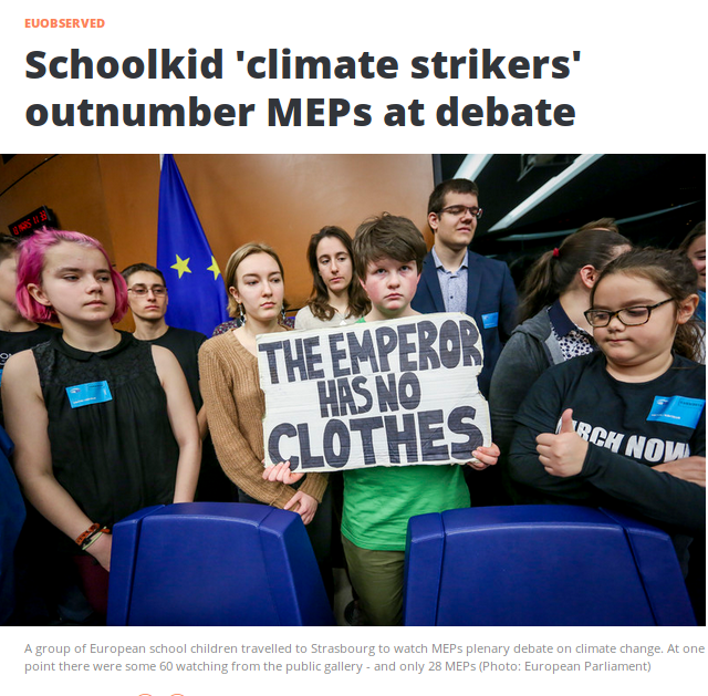 Similar to the recent debate in the parliament at Westminster.
So that's 751 - 28 = 723 MEPs who should be accounting for themselves. Some of them must have good reasons, but not all.
Great picture from....
https://euobserver.com/environment/144395 …
#ClimateStrike