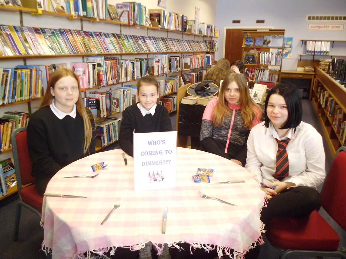 TurAcadLibrary's tweet image. Winners of our S2 World Book Day Who&apos;s coming to dinner treasure hunt.