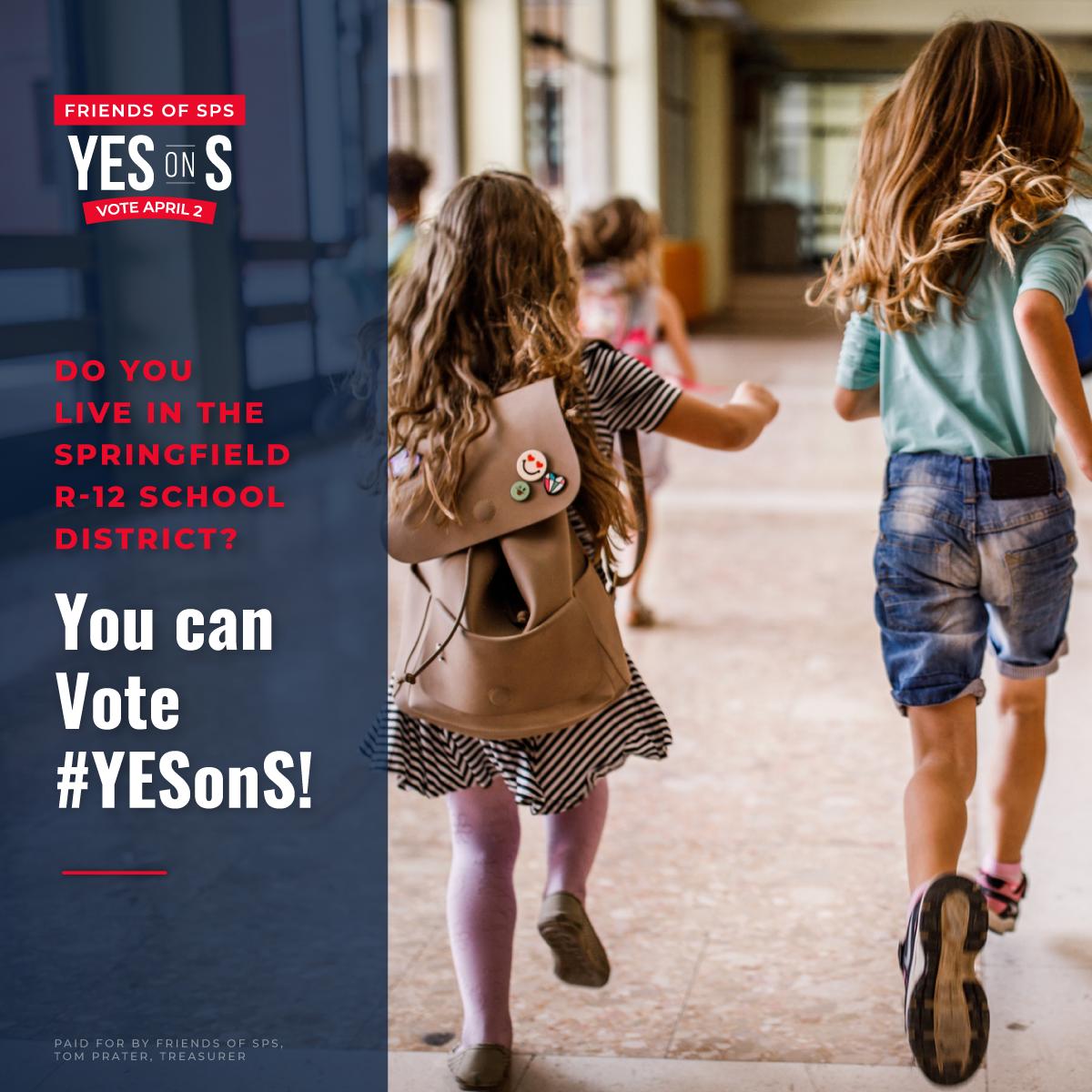 ALL residents within the boundaries of the Springfield R-12 School District not just those living within the City of Springfield, are able and encouraged to vote #YESonS on April 2
Confirm whether you live within the Springfield R-12 School District.Visit:goo.gl/2kmv5w