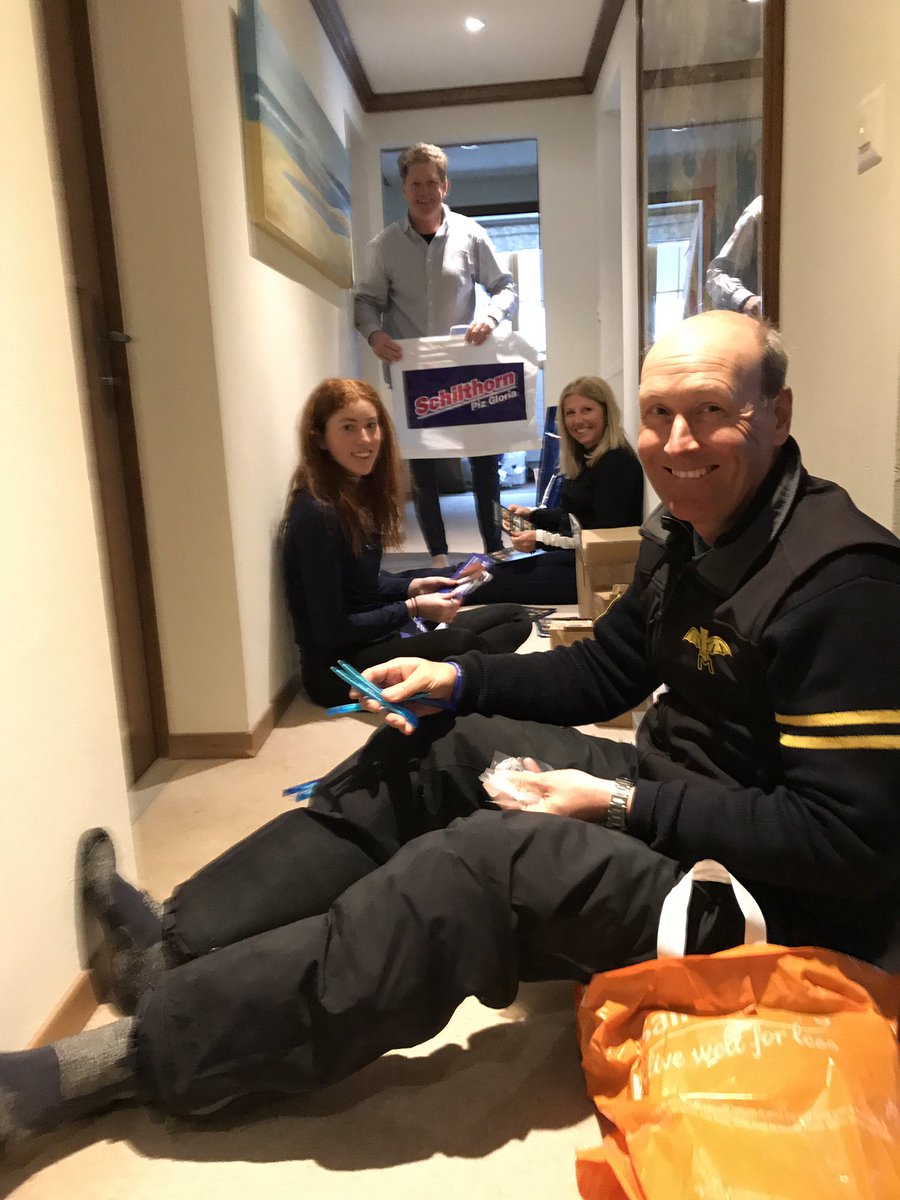 While teams train, the welcome packs are being prepared for this evening’s opening drinks party.