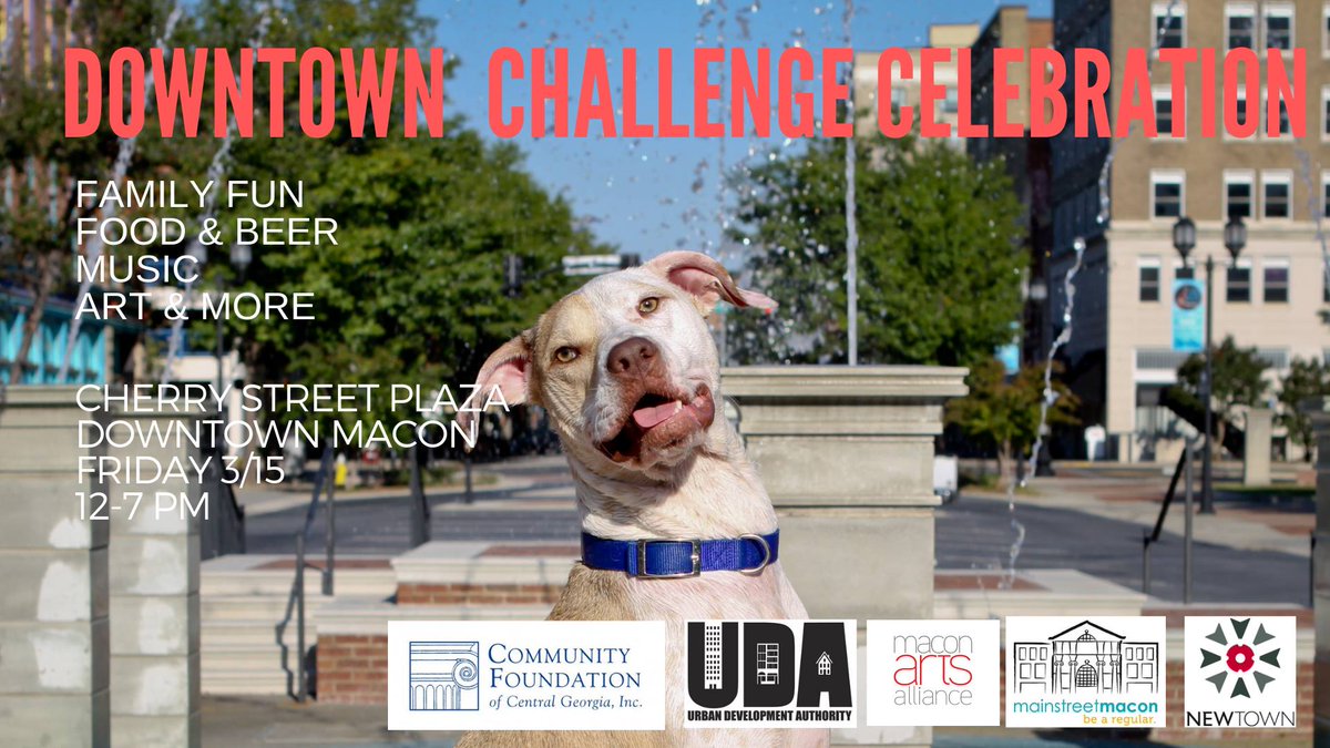 knightmacon's tweet photo. We hope to see you today at the Downtown Challenge Celebration from 12-7pm at Cherry Street Plaza! #maconactionplan #downtownchallenge https://t.co/2dR2BQnc77