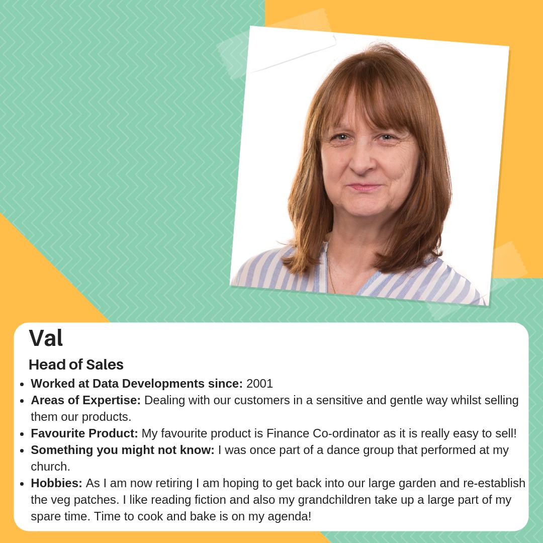 data_dev's tweet image. Meet Val! #teamdd #meettheteam #datadevelopments #churchsoftware #charitysoftware