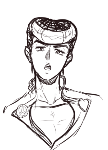 Older Kakyoin and a Josuke 