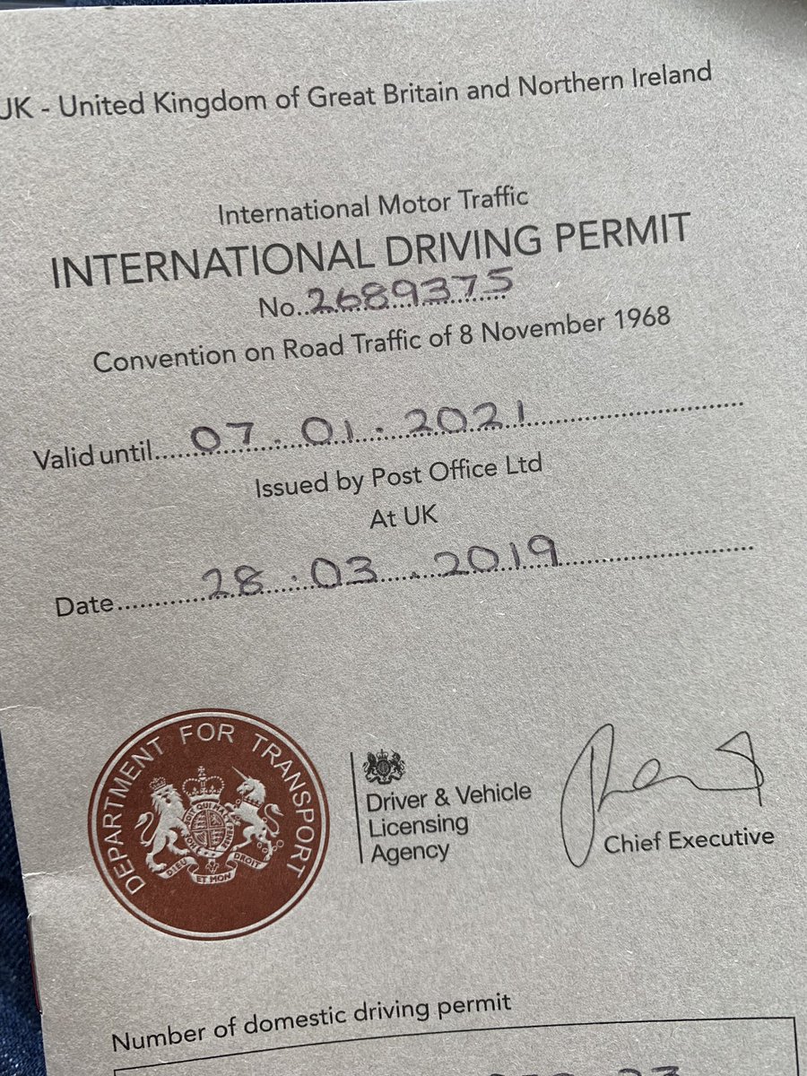 So very depressing having to get this #InternationalDrivingPermit. Looks and feels like World War 2 ID papers. #brexit