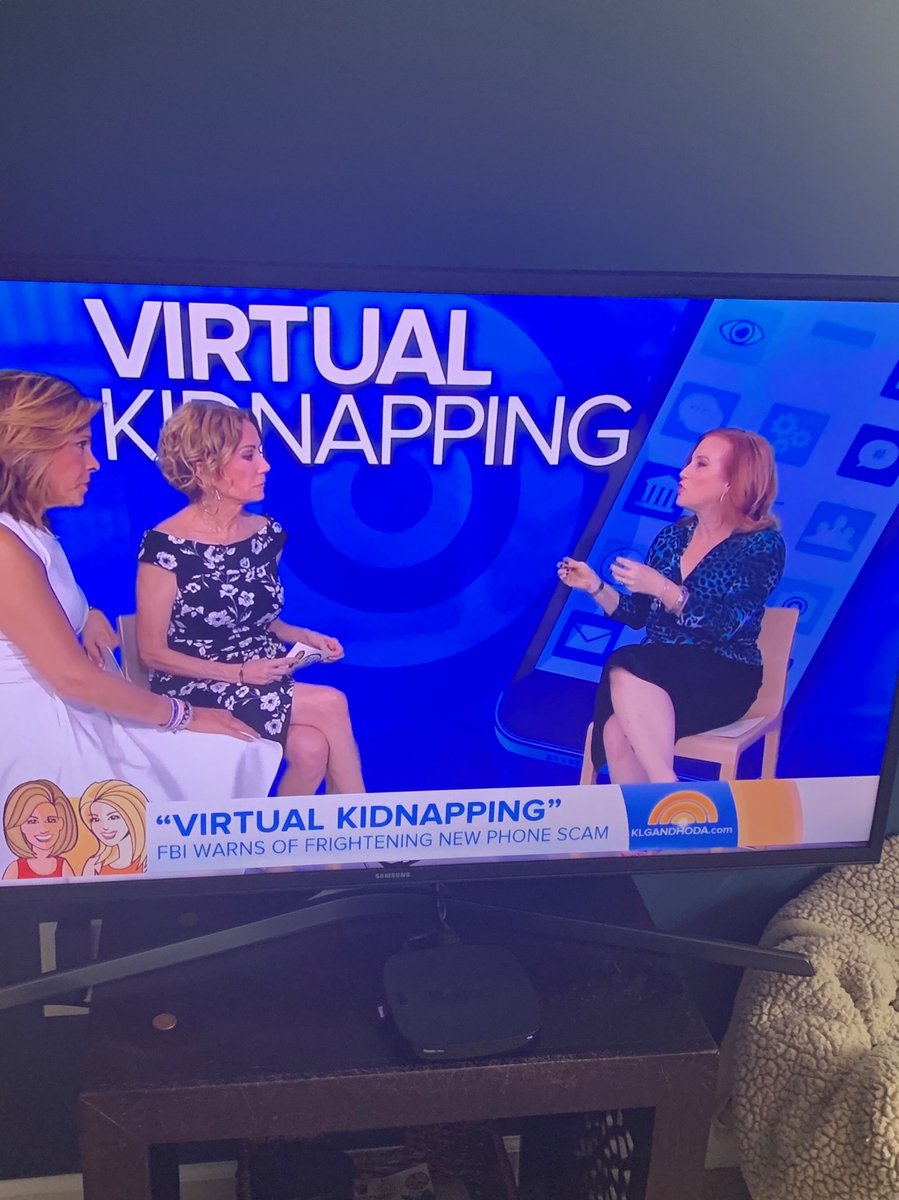 TrackerPayton's tweet image. Tks talented and gorgeous ⁦@KathieLGifford⁩ ⁦@hodakotb⁩ ⁦@klgandhoda⁩ ⁦for having me on the @TODAYshow⁩ to discuss the steps everyone can take to combat #virtual #kidnapping (picture credit: ⁦⁦@WBTVKristenM⁩ )