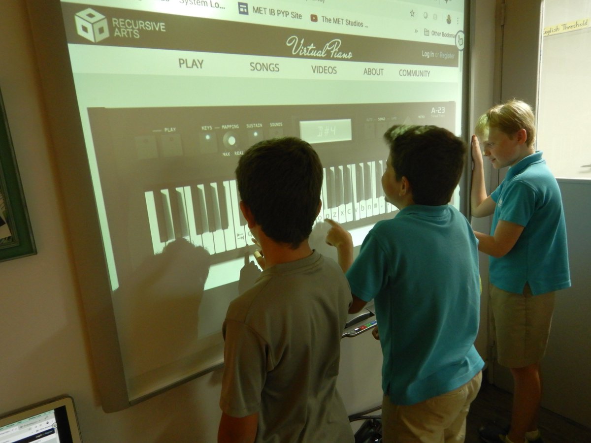 teach_explore's tweet image. Happy Pi Day! We're developing our own Pi melodies based on keys assigned to particular digits after discussing and looking at other ways the arts and mathematics are linked. It's not just visual! #PiDayNAE @METSchoolPanama