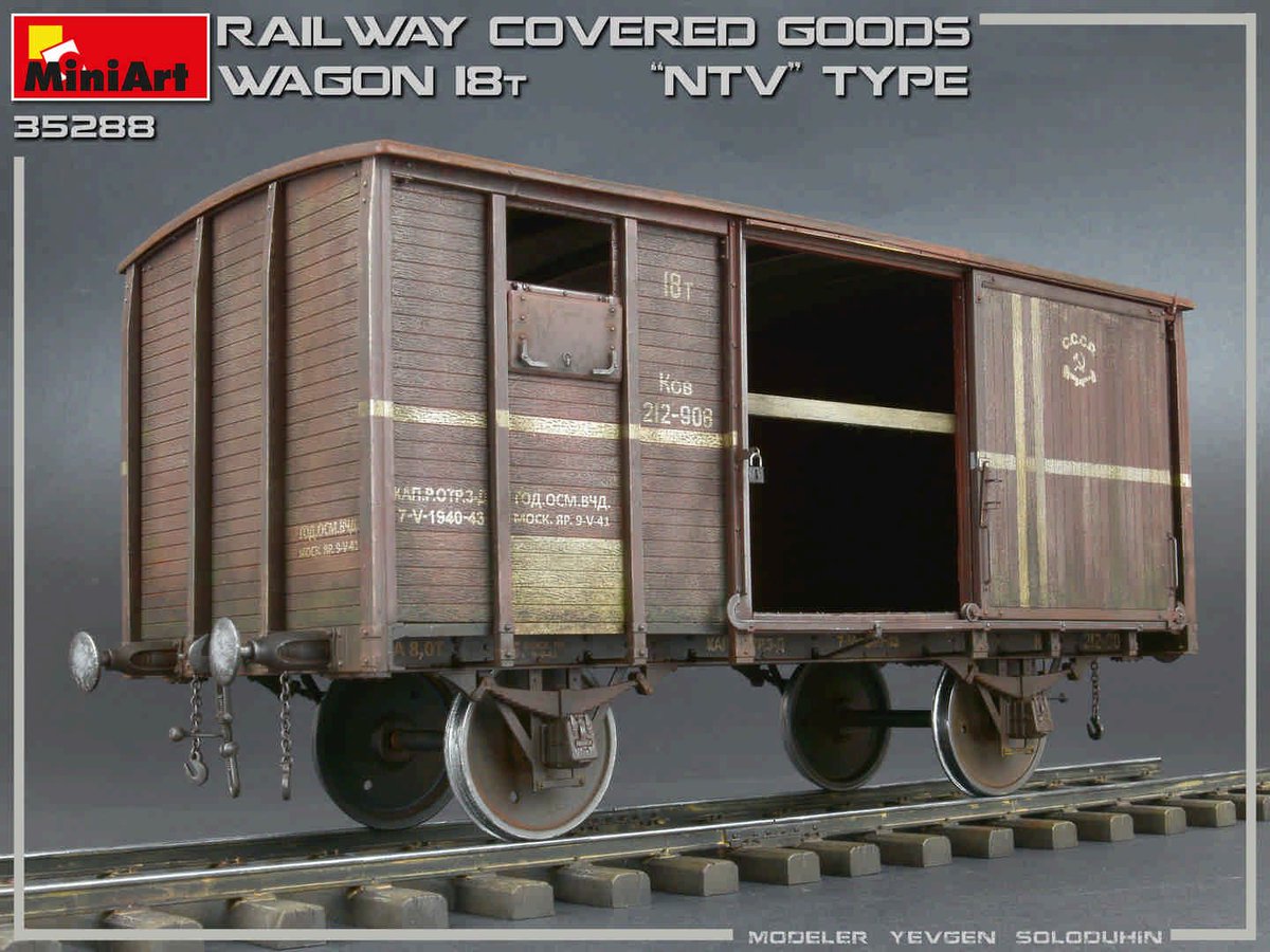 Neu Miniart 35288-1/35 Railway Covered Goods Wagon 18 t "NTV"Type 
