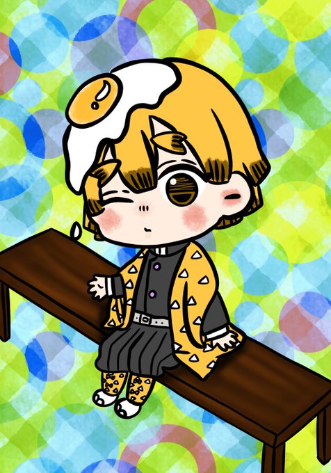 ❃ ❁Une brise（ユヌ）❁ ❃さんがTwitterに投稿した我妻善逸(鬼滅の刃)のイラスト。