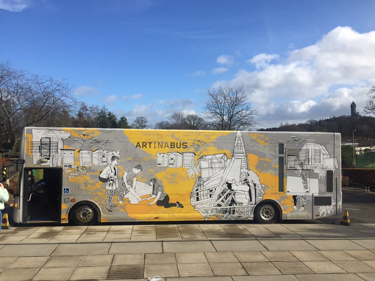 DrFionaBarclay's tweet photo. Some great new additions in the ‘Experiences of Exile’ exhibition in the Pathfoot Gallery @StirUni: arresting posters from @thewhoisproject and a flying visit from the @travgallery - don’t miss it! https://t.co/OSEB31Qkhl