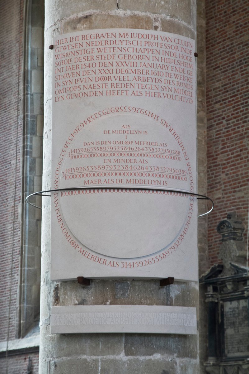 Happy #PiDay! Vandaag staat in het teken van het getal π. 🤓

In de Pieterskerk Leiden hangt een gedenkteken voor de wiskundige Ludolph van Ceulen met daarin gebeiteld de eerste 35 decimalen van het getal Pi die hij berekend had. pieterskerk.com/ontdek