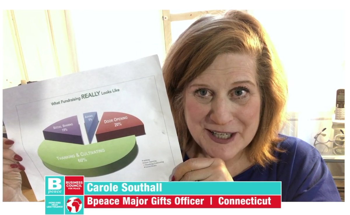 BpeaceHQ's tweet photo. Welcome to our Major Gifts Officer @carolesouthall. She will help high-net-worth donors accomplish their goals and ambitions for #philanthrophy through a relationship with #Bpeace. Please open a door, make an intro, and Carole will walk through. #morejobsmeanlessviolence https://t.co/L5YP5wJ6OE