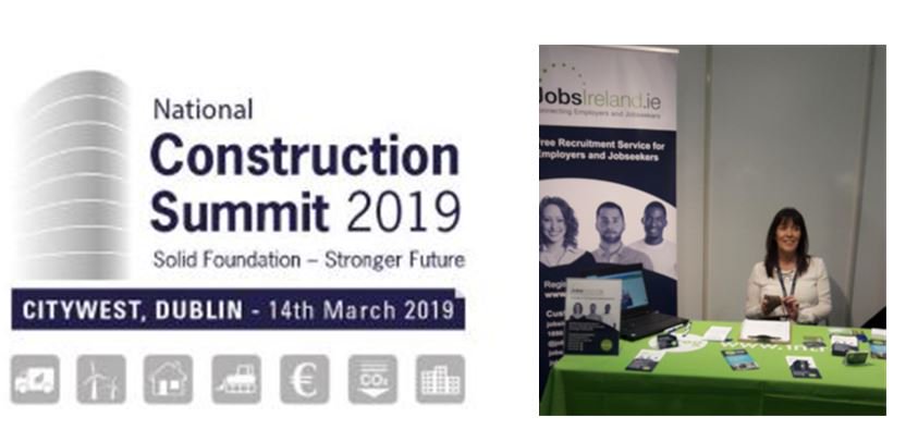 jobsireland's tweet photo. 😀Eithne Flynn from @welfare_ie speaking with employers and Jobseekers @ConstructSummit  Make sure you drop by our stand P06! @EURESIreland  #Rebuild19 #Engineering19 https://t.co/tlSDaeFIvQ