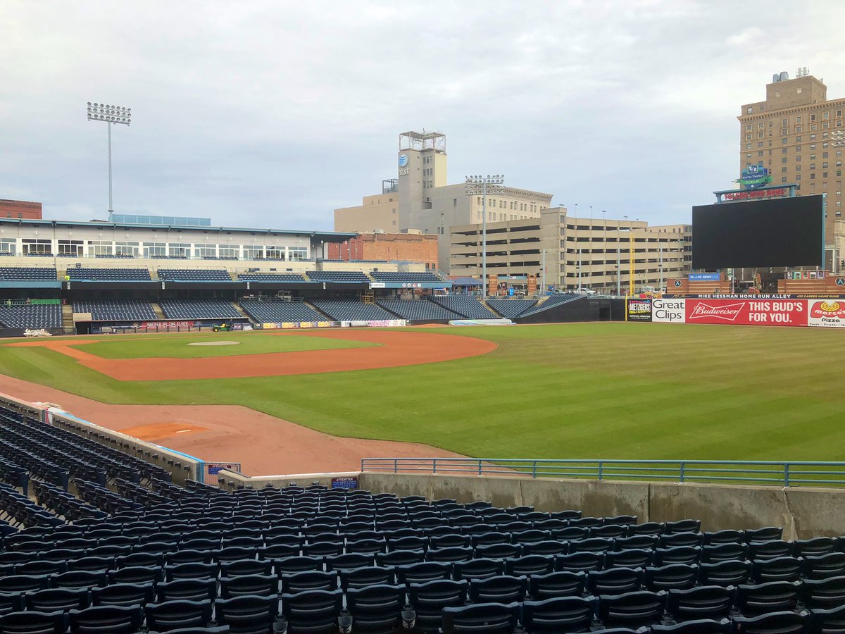 MudHens's tweet photo. It’s 55 degrees out, the new video display is up, and we’re three weeks out from Opening Day. 🤩 https://t.co/Tk9KaqZKw1