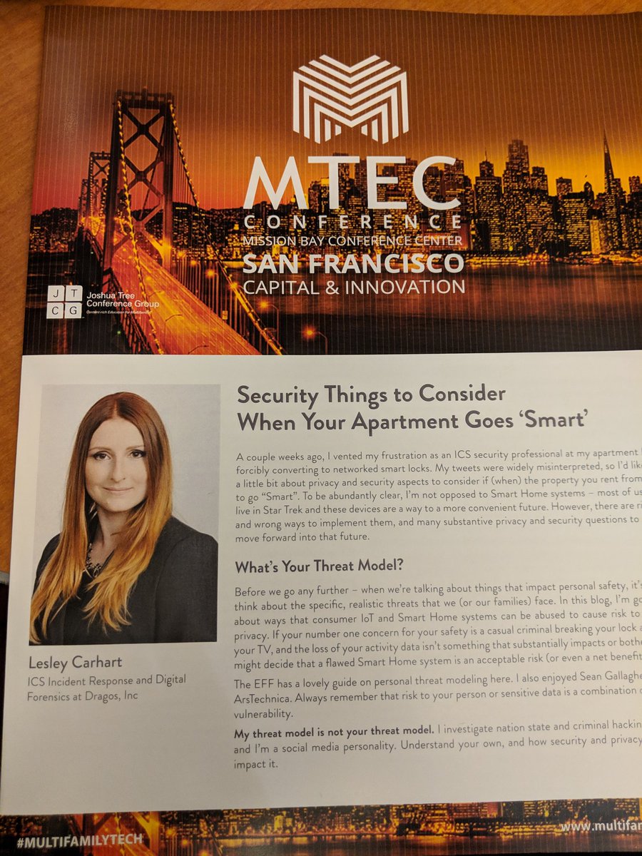 spike75's tweet photo. Excited to listen @hacks4pancakes on #CyberSecruity and it's impact on #cretech #multifamily #iot #smarthome at #multifamilytech . Very curious to hear audience response which is mainly made up of tech vendors. https://t.co/42r4SX27EX