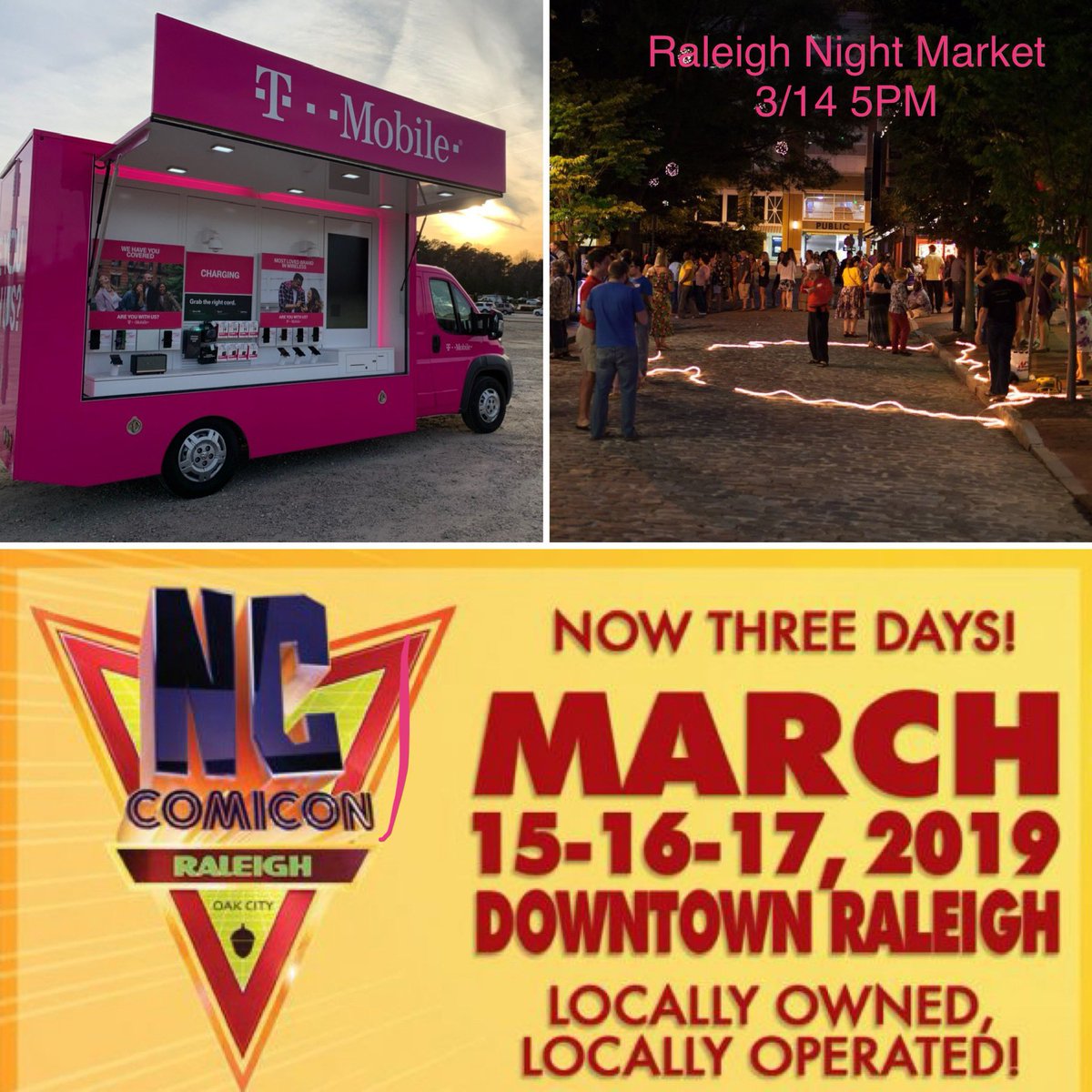 T-Mobile Raleigh Truck is ready for the weekend!!!! Raleigh Night Market tonight and Raleigh Comicon this Weekend!!!!! #AreYouWithUs #TMobileTruck  <a href="/MarkHall247/">Mark Hall</a> <a href="/MrDennisJones/">Dennis Jones</a> @AliSomji @MistyBleu11 @TmobileTruckCLT