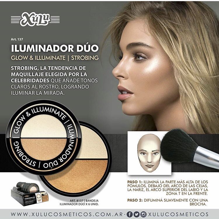 xulucosmeticos's tweet image. Strobing. Iluminador dúo. Glow &amp;amp; Iluminate. ¡Iluminá tu mirada! 
#xulucosmeticos #tendencias #iluminador #strobingduo