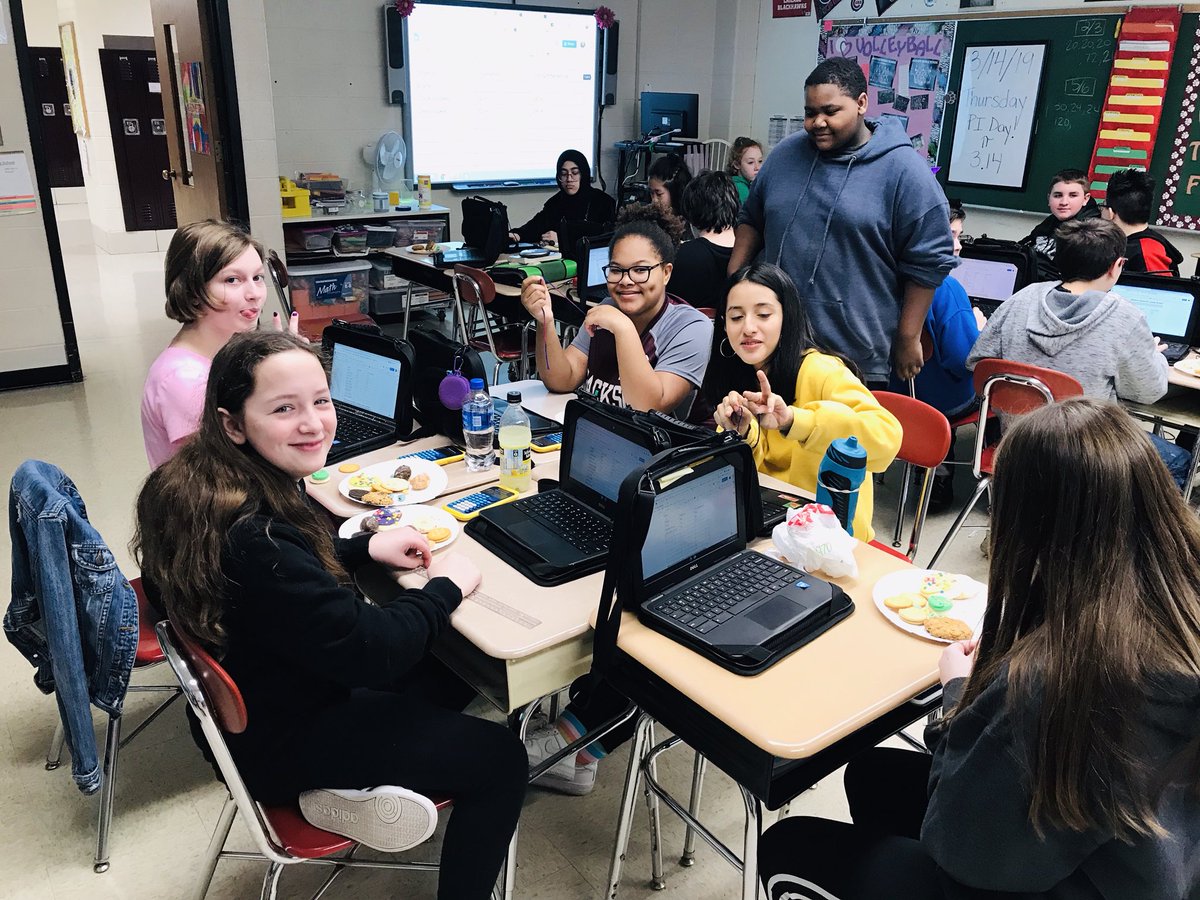 Happy PI Day! 🥧 #findingpi #lotsofsugar <a href="/D45Jackson/">Jackson Middle School</a> #JAJaguarsROAR #d45Learn4Life