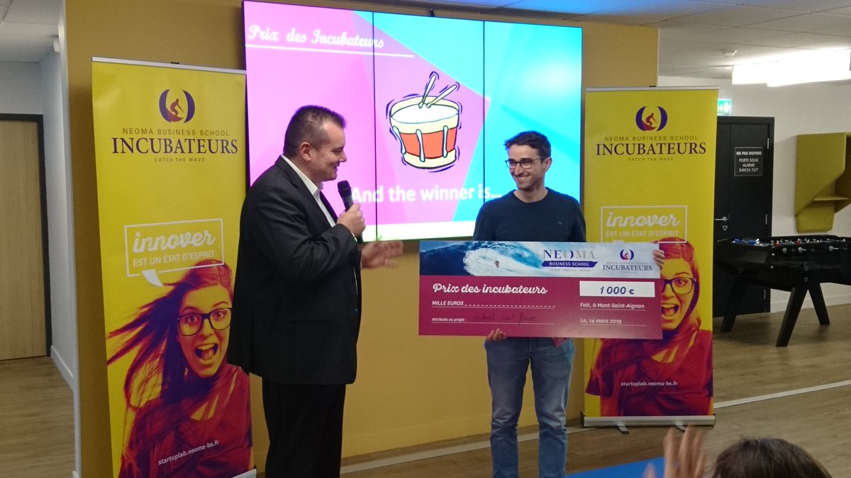 🎉🎊🎉Toutes nos félicitations à la #startup <a href="/HubertSaitFaire/">Hubert Sait Faire</a> #poweredbyneomabs qui remporte le Prix des #Incubateurs de <a href="/NEOMAbs/">NEOMA Business School</a> 👍 Bravo !! #catchthewave #entrepreneuriat