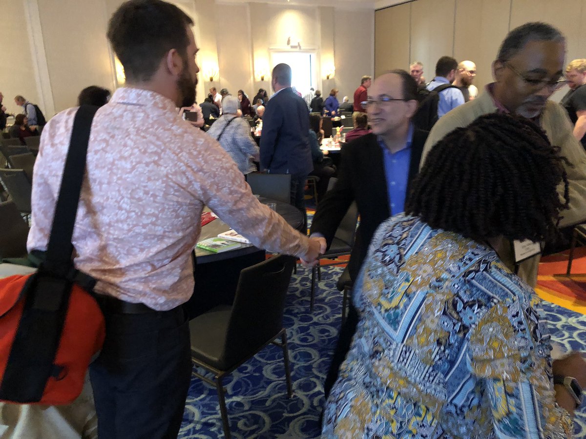 ACCSVA's tweet photo. Arnold Sanow interacts with #ACCS2019 attendees during the Keynote. https://t.co/6ELO6iGrzi