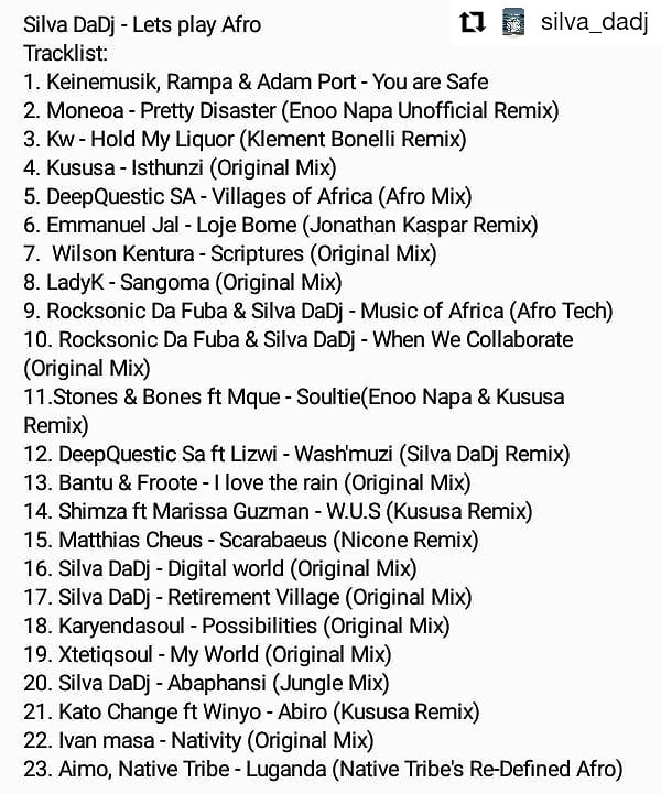 RocksonicDaFuba's tweet image. Massive Support From My Brother "Silva DaDj" Last Week Friday On "Let's Play Afro" Via Resurrected Youth Radio🚀🚀

#letsplayafro #track9 #track10 #musicofafrica #silvadadj #whenwecollaborate #Afrohouse #AfricanMusic #rocksonicdafuba