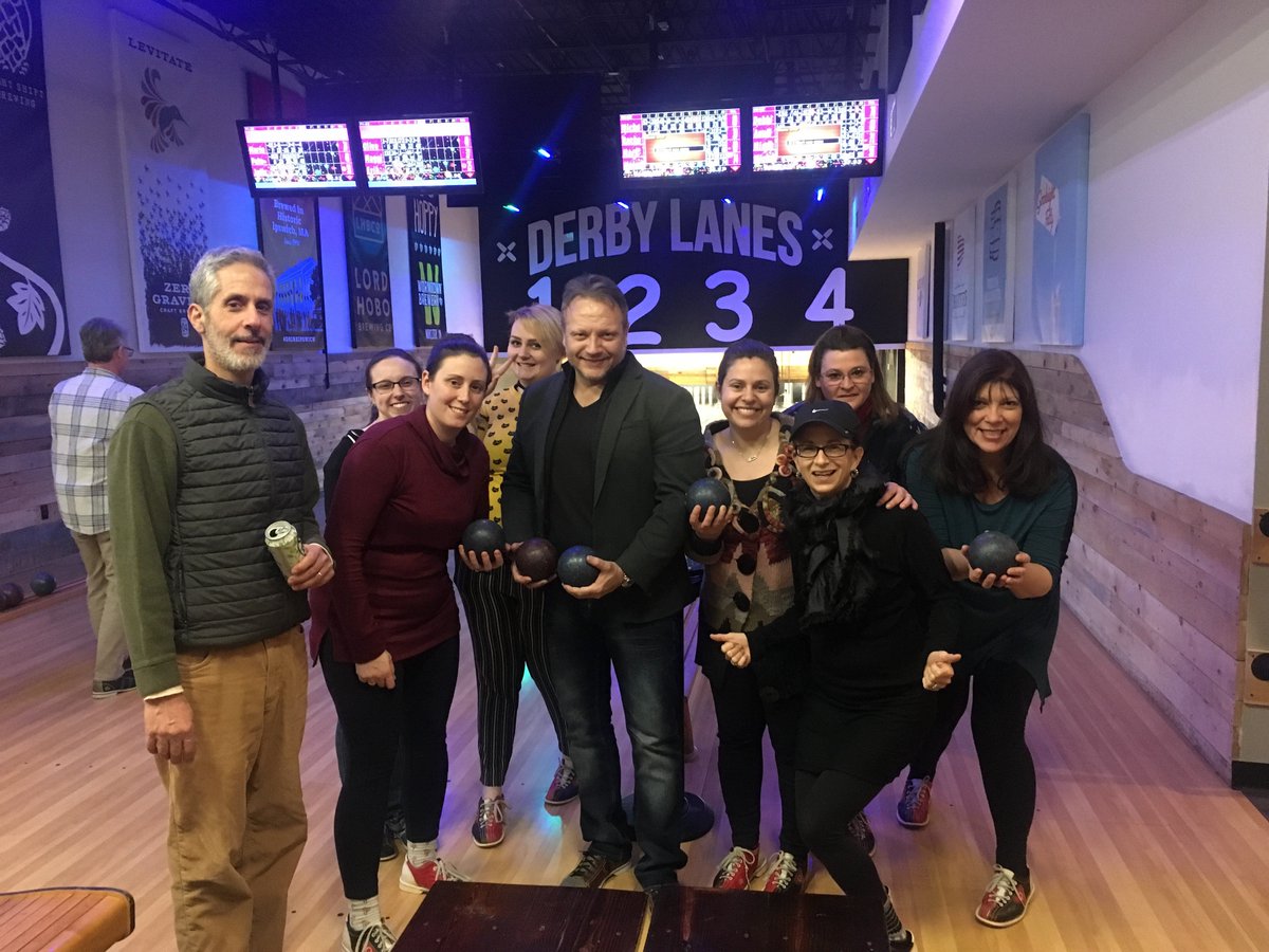 DesignerBath's tweet image. Our showroom team from Beverly put some big numbers on the board as they fired balls down the lanes and tried to avoid the alleys! Thanks to @AlphaSalesCo and @BainUltra for an entertaining night of candlepins.