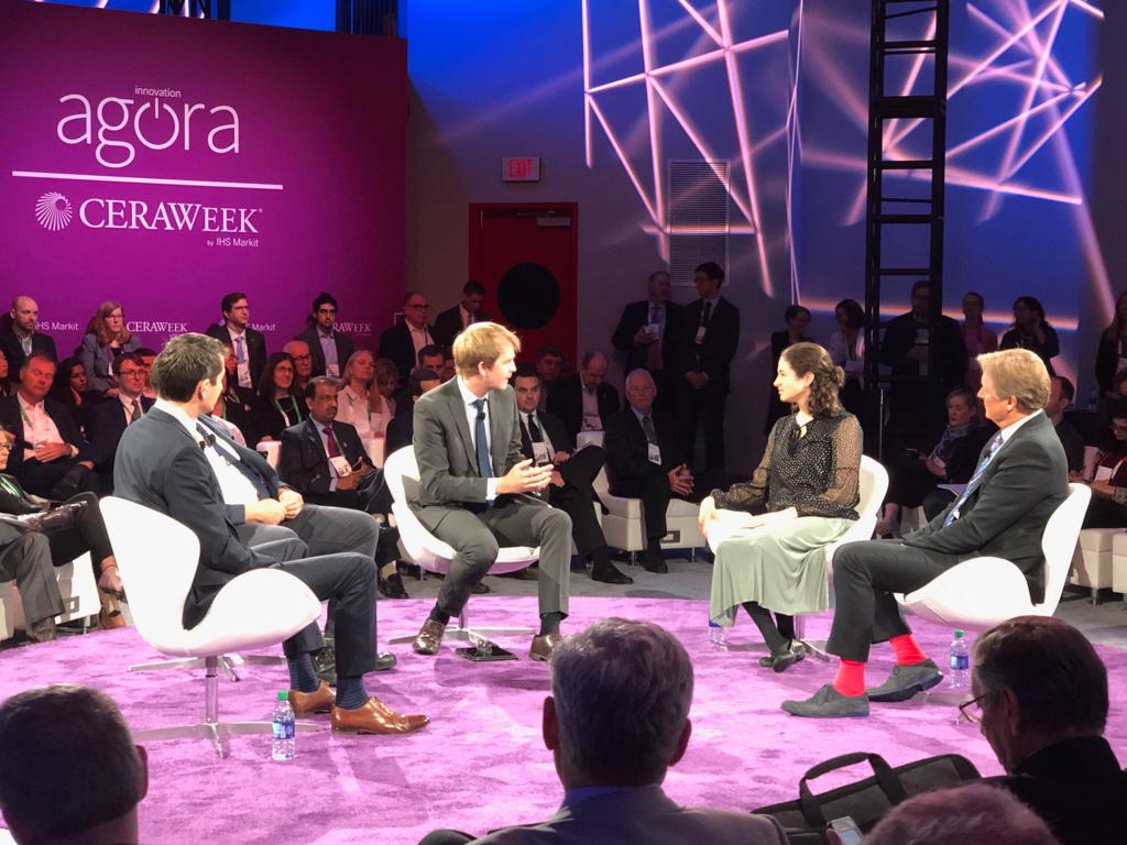 CERAWeek's tweet photo. LIVE from the #CWAgora at #CERAWeek with Sam Wilkinson of @IHSMarkit at the center of the quest for #battery improvement https://t.co/LwI6ROmyZ8