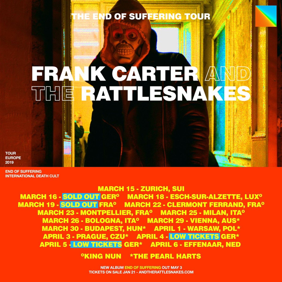 FUCK we’re supporting one of our great inspirations @frankcarter & @therattlesnakes on their european tour starting SATURDAY in GERMANY. This is our first time playing outside of mainland Europe heeerrreee we gooo 🌞