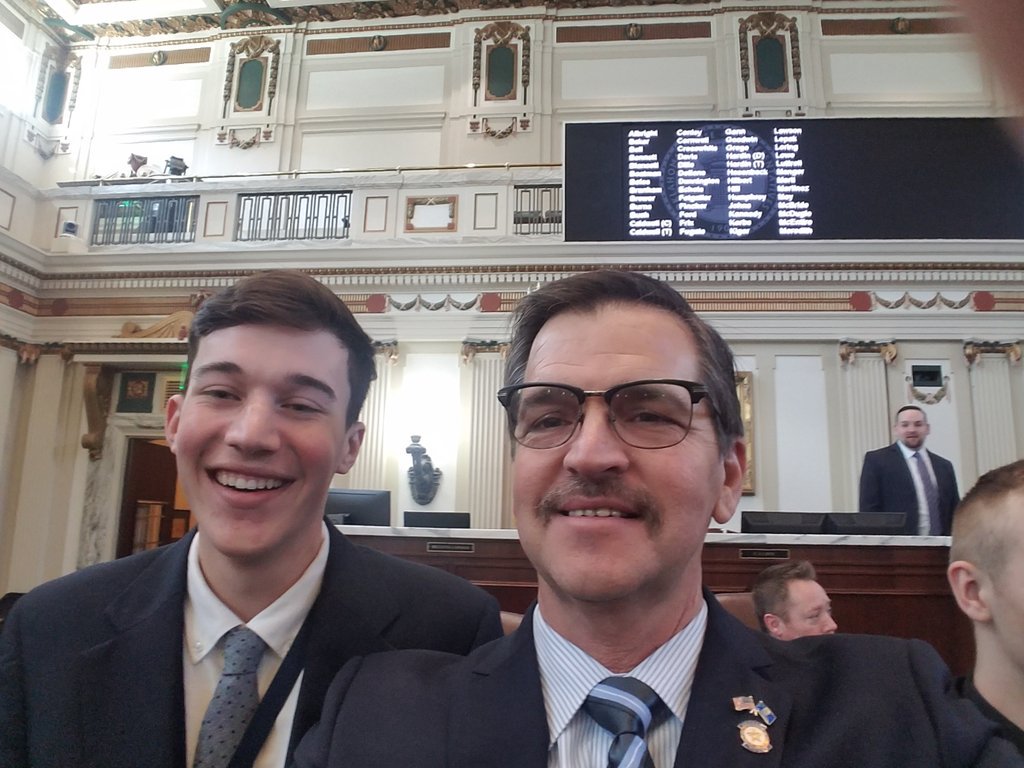 JohnsForHouse's tweet image. A selfie with the Page of the Week, Winston Brown! #District25 #WeAreAda