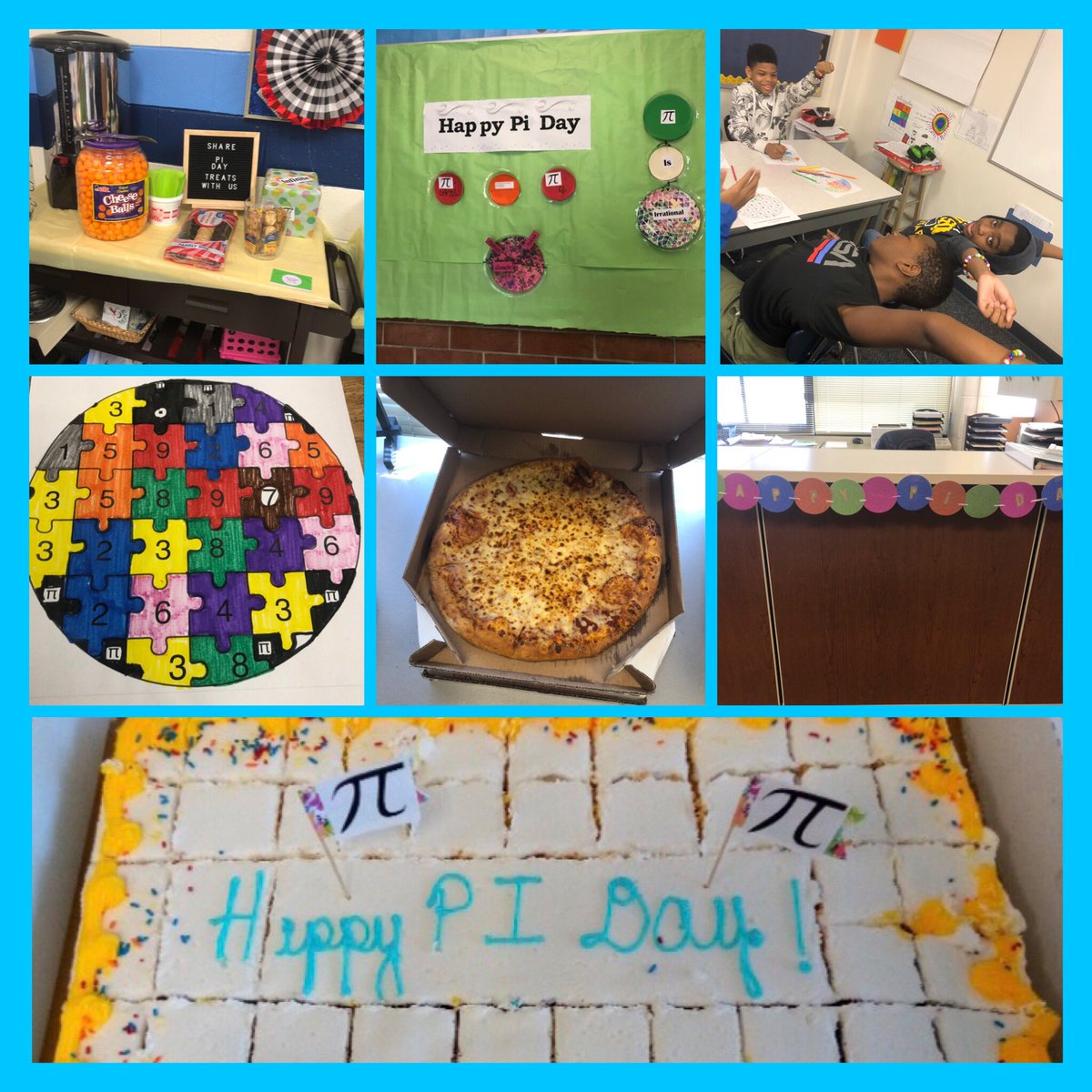 Mrs. Green-Hodnett &amp; the math department going all out for #PiDay