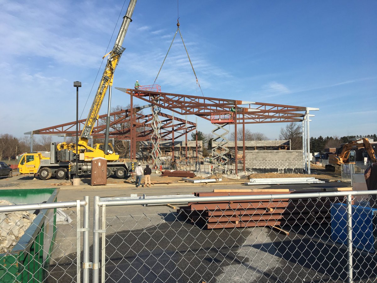 MASDWildcat_ATC's tweet photo. WAC Update: A lot of excitement about the progress on our new facility! Check out the maroon and steel for the Maroon and Steel. #MASDMoves https://t.co/nCkPrBcrTj