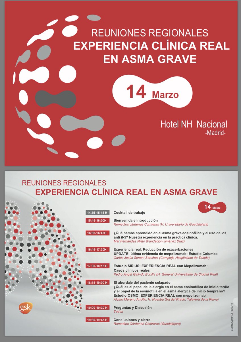 MarFdezNieto's tweet photo. Tarde de jueves #asmagrave @Hospital_FJD @quironsalud #UMA #antiIL5 https://t.co/9VlQ496dqE