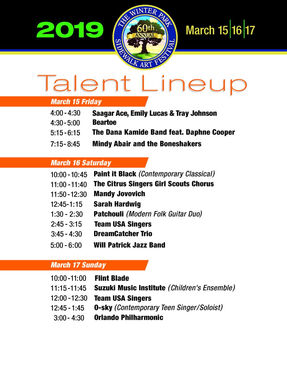 WinterParkFla's tweet photo. The City of Winter Park will host the 60th @WPSAF Winter Park Sidewalk Art Festival this weekend, March 15-17. In regard to reserving spots on the lawn for concerts at the main stage - NO BLANKETS will be allowed in the park before 9 a.m. #WPSAF #WinterParkFla #WinterParkEvents https://t.co/3lullCP47F