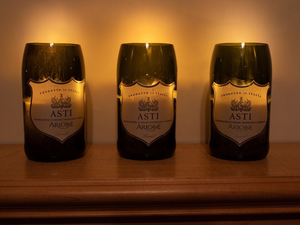 FancyTatCrafts's tweet photo. We are excited to share these feedback photos from a happy customer who commissioned a trio of hand cut Asti bottle candle holders! πΎππ#upcycled #fancytat #customerfeedback #happycustomer #handmade #upcycledhour #handcutglass #glassbottles #customcomission https://t.co/G6nHFpm9ls