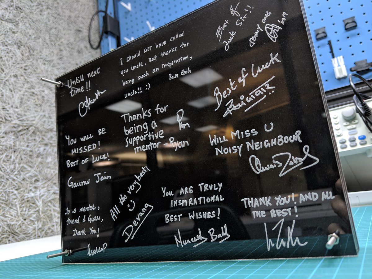 owais_zahid's tweet image. We bid farewell to our good friend n mentor today @onlynagendra ... we did it in #Autodesk style. Ben n Co. created a memento from scratch with at #MakerStudio engraved with messages from the crew.
#LifeAtAutodesk #Godspeed