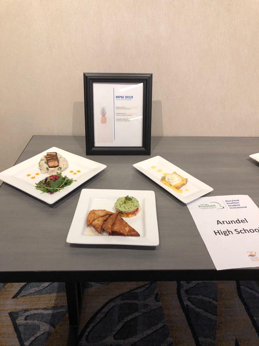 aacps_facs's tweet photo. The end result of yesterday's @MDProStart culinary competition.  @ArundelHS_aacps took  first and @MeadeHSAACPS  to third. Arundel will be moving on to the National ProStart competition in May. @AACountySchools https://t.co/uzMkcdggHo